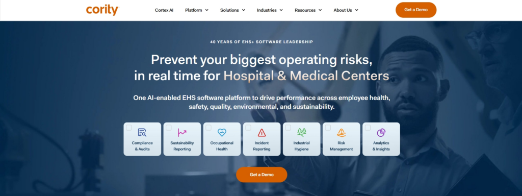 Cority Home Page Screenshot