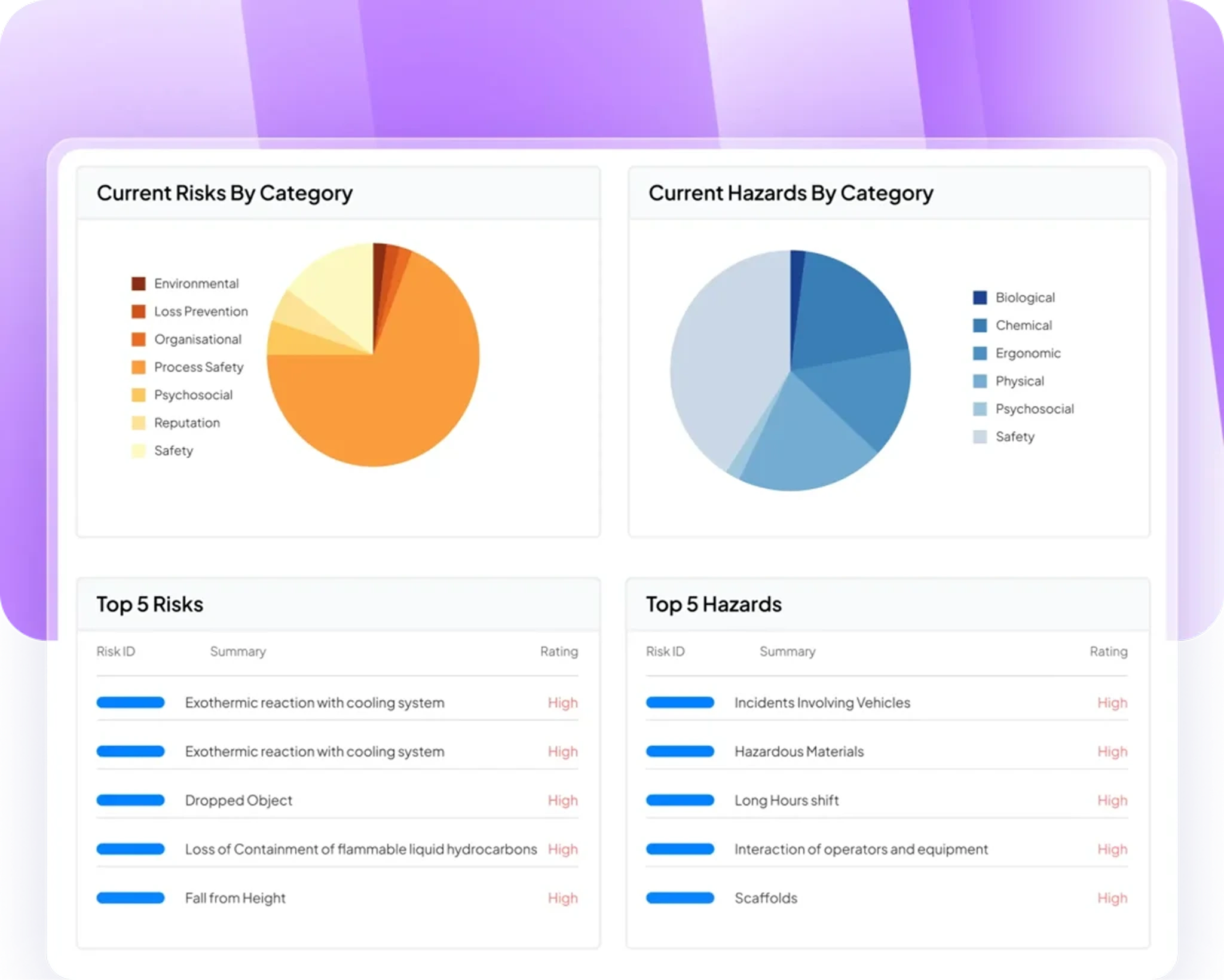 Evotix risk management view
